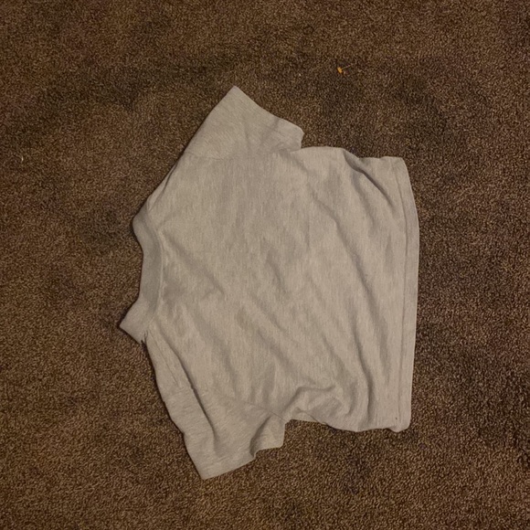 Grey Forever 21 Button “Polo” Style Crop Top - Picture 3 of 3